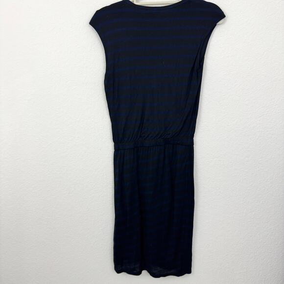 Theory Womens Genessa Casual Dress Size P (XS) Stripe Wrap Lightweight Brown - Picture 3 of 7